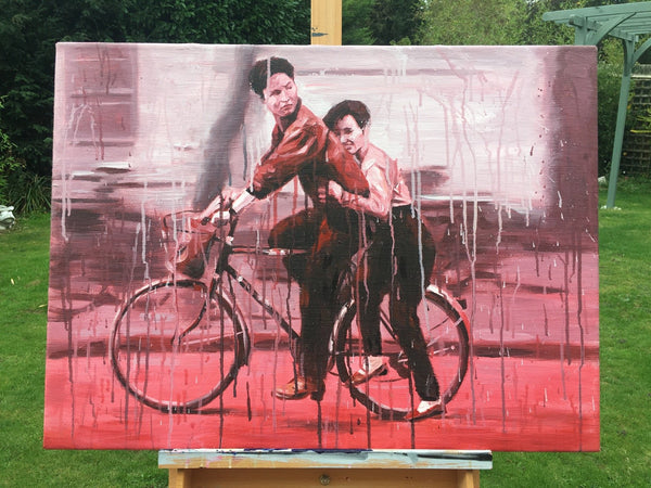 Bicyclists in Red by Sheng Qi